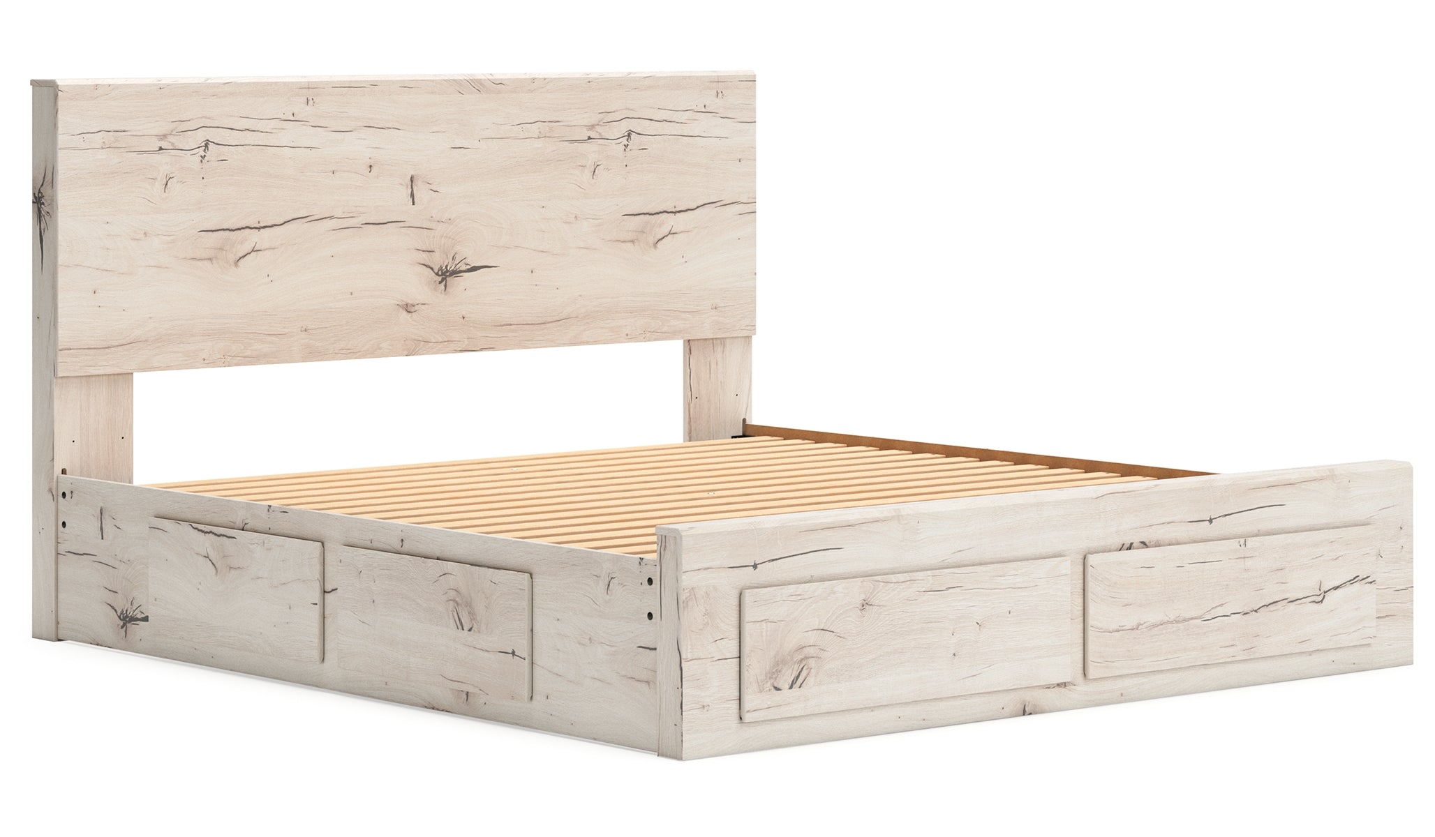 Lawroy King Panel Storage Bed with 2 Nightstands