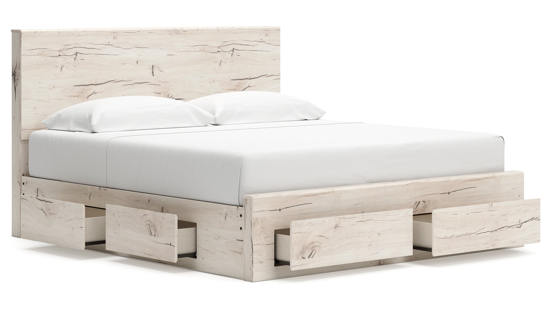 Lawroy King Panel Storage Bed with 2 Nightstands