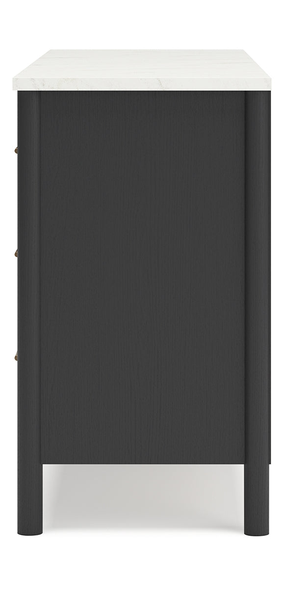 Cadmori King Upholstered Panel Bed with Dresser and 2 Nightstands