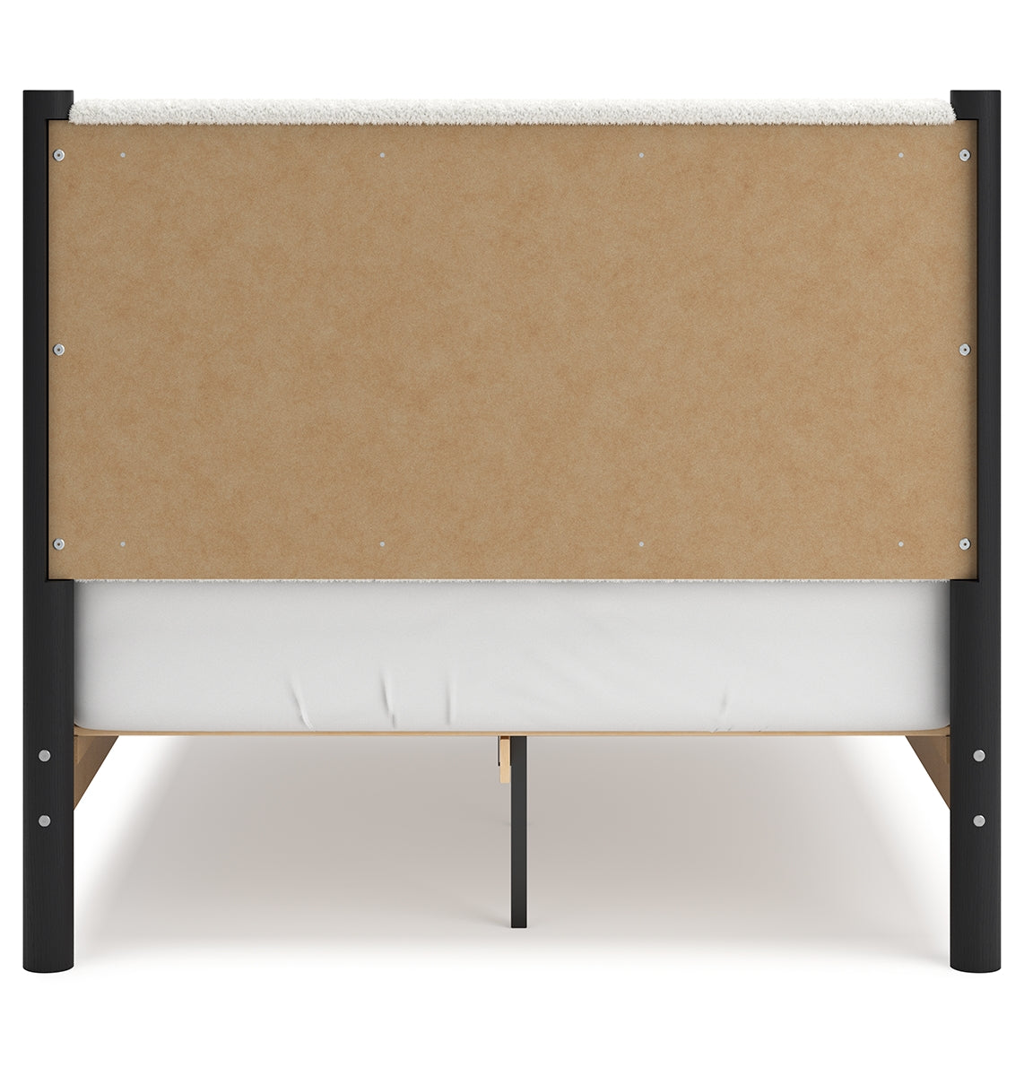Cadmori Full Upholstered Panel Bed with Mirrored Dresser and Nightstand