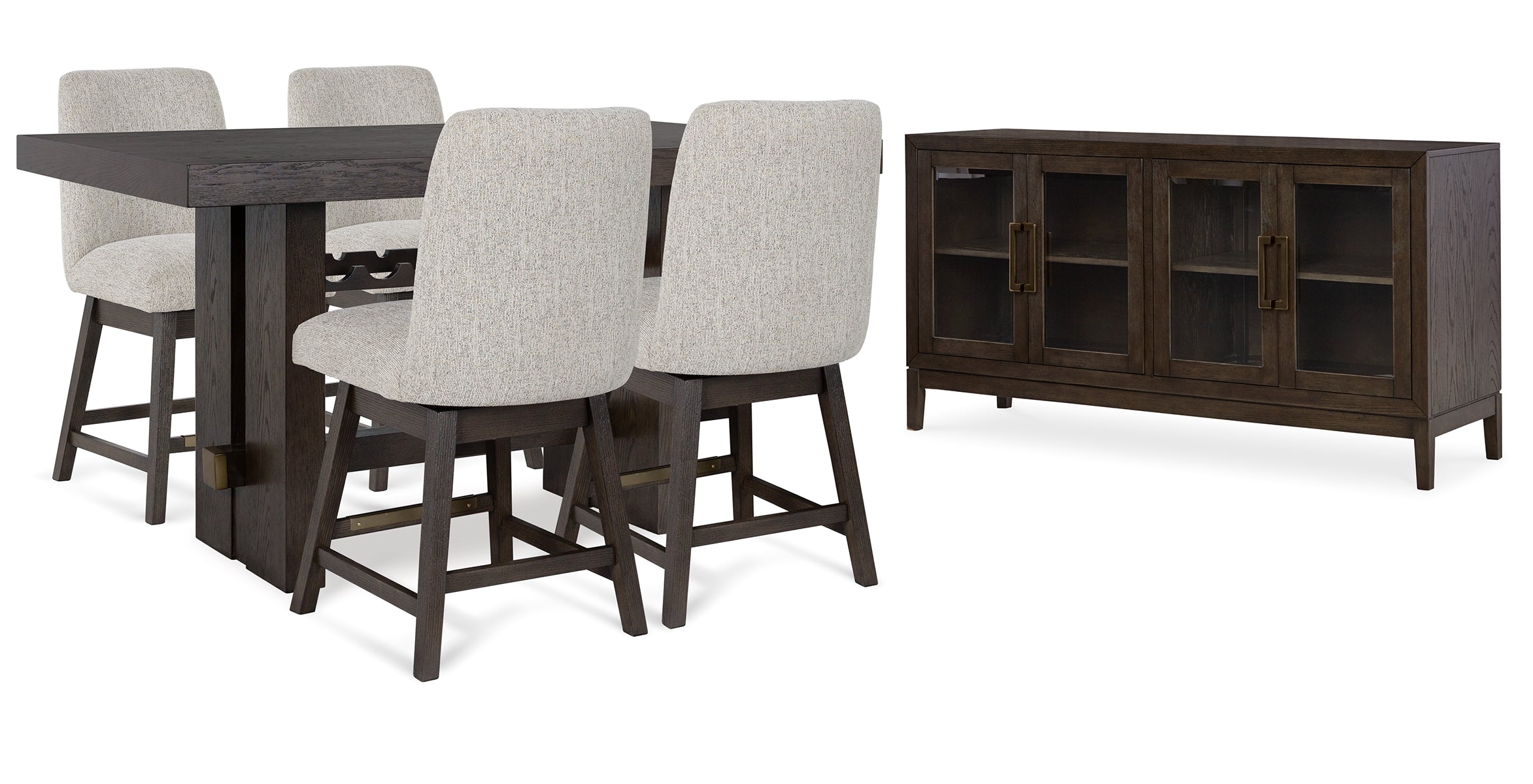 Burkhaus Counter Height Dining Table and 4 Barstools with Storage