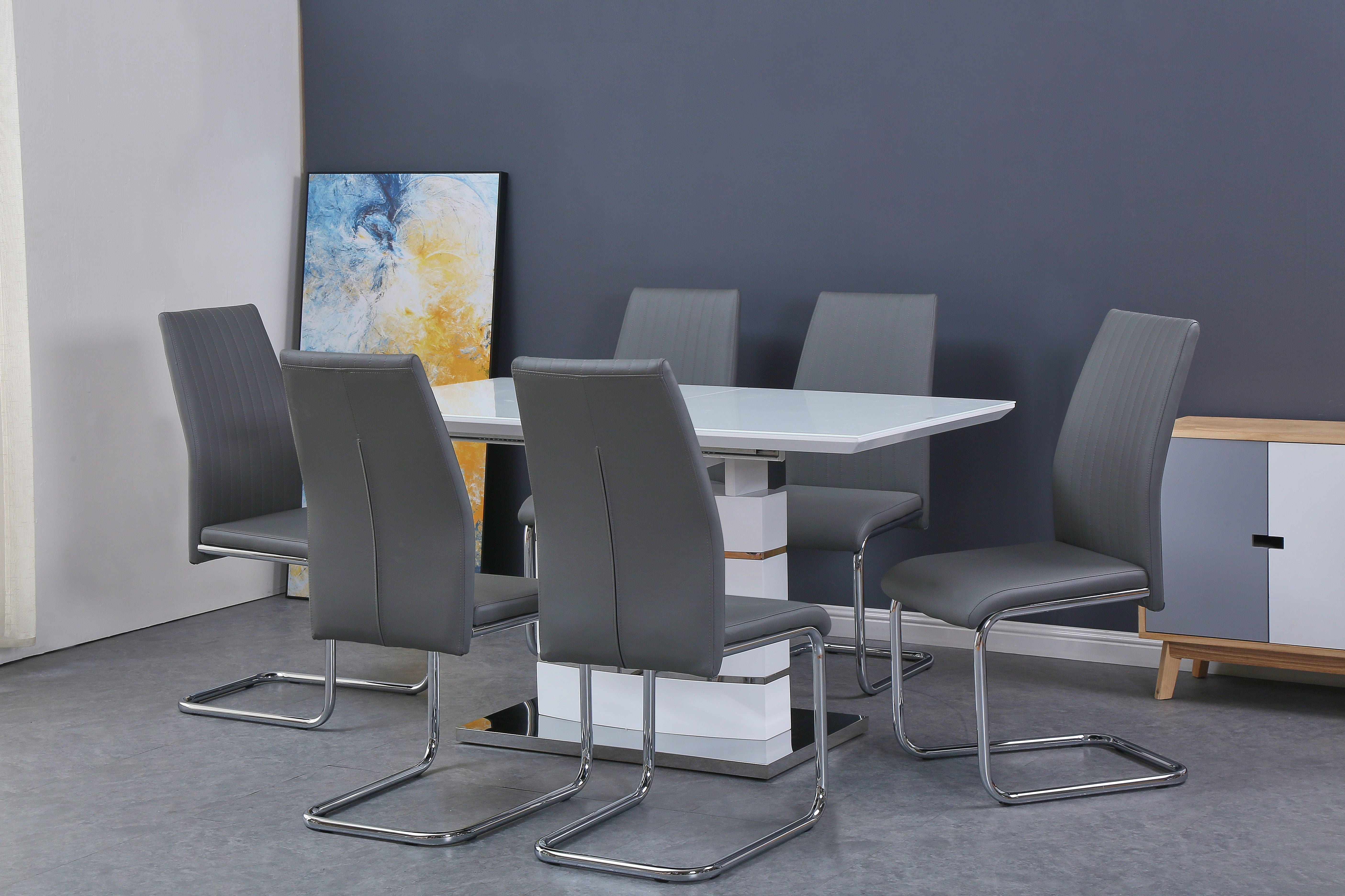 Contemporary Chrome-Legged Dining Chairs in Trio Colors
