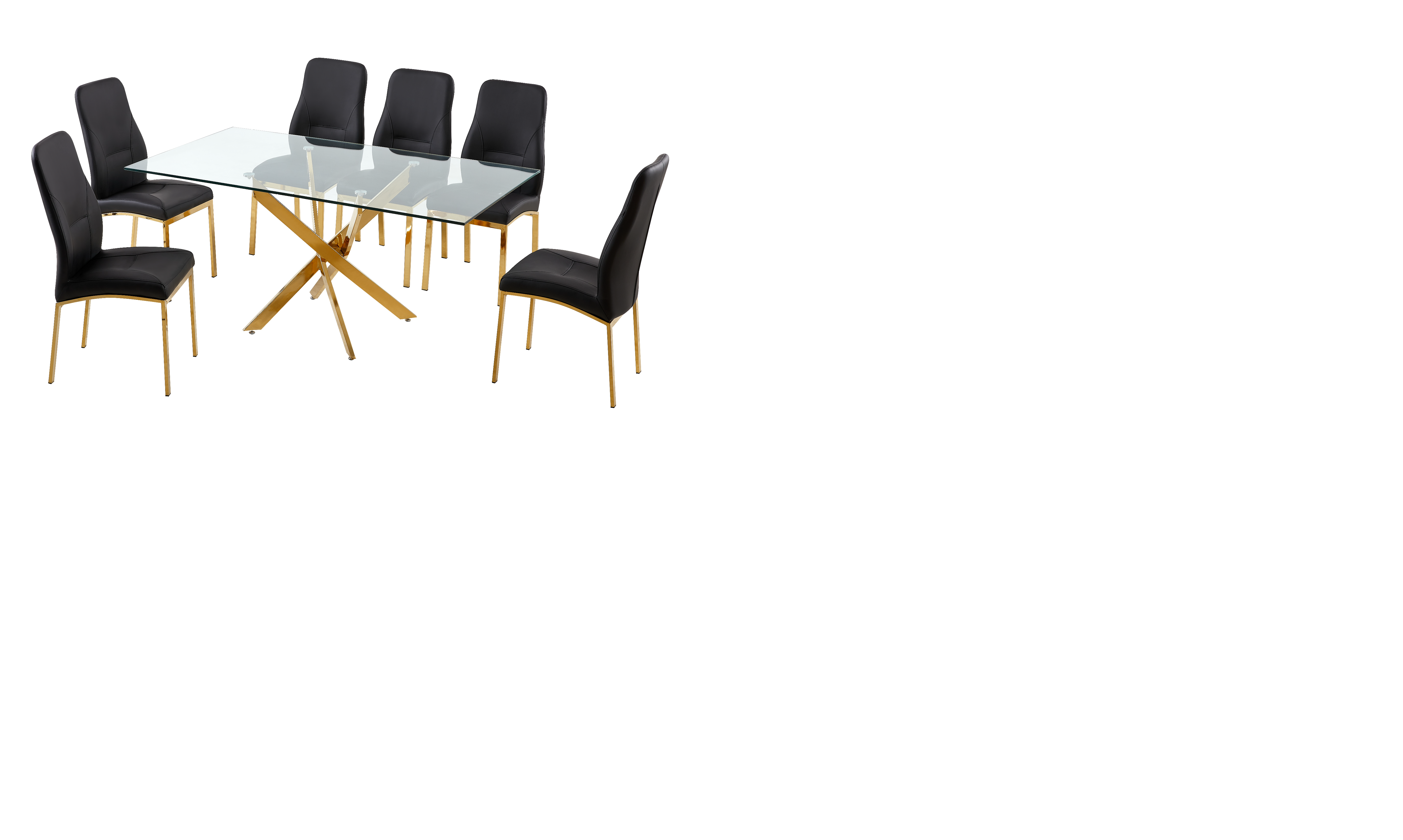 Crossbeam Glass Top Dining Table