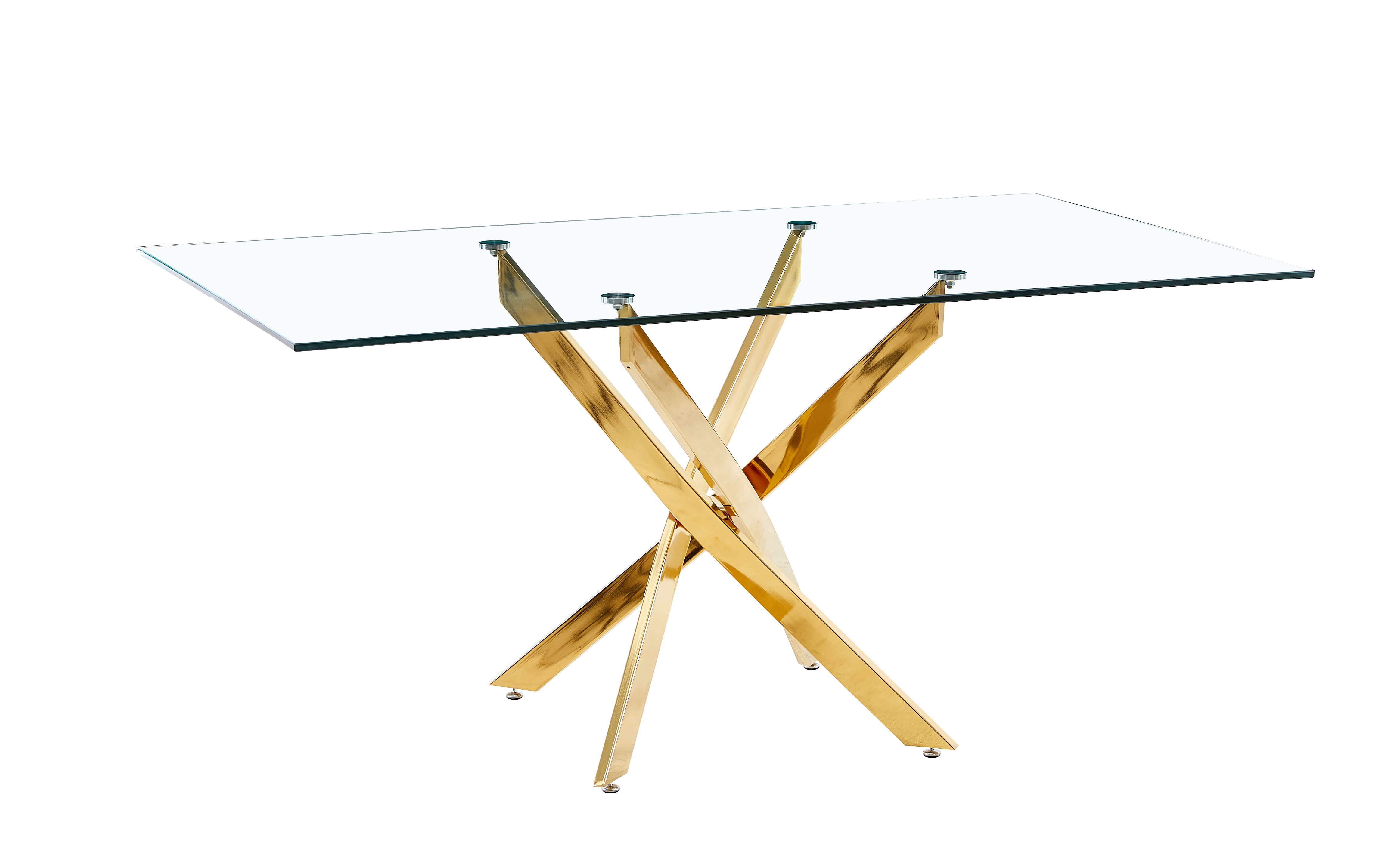 Crossbeam Glass Top Dining Table