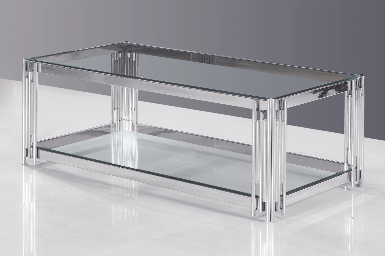 Contemporary Reflections Glass Coffee Table