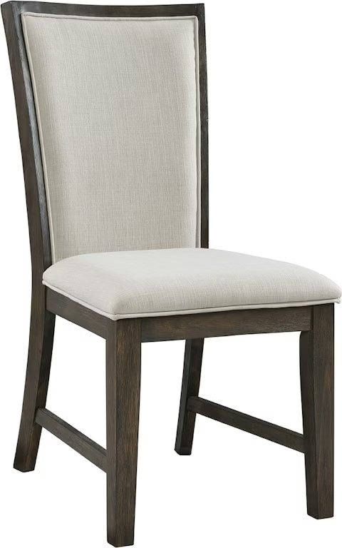 Chair with wooden frame and beige cushion on a white background