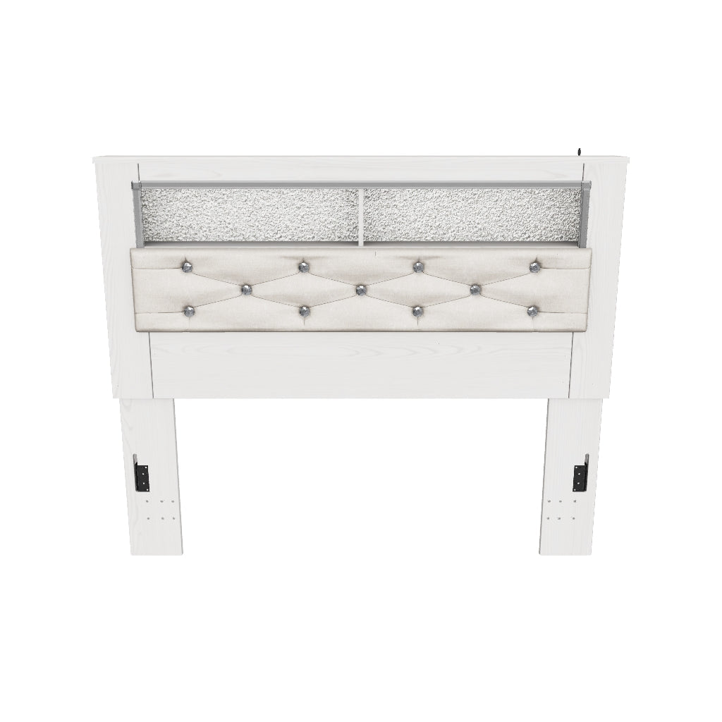 Altyra Queen Upholstered Panel Bookcase Headboard