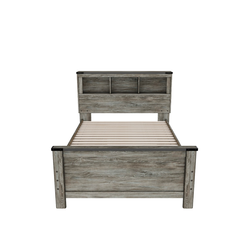 Frandern Full Bookcase Panel Bed with Storage
