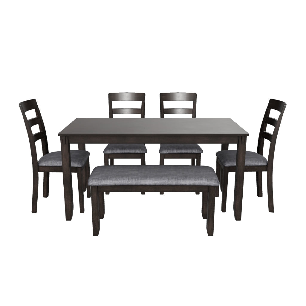 Bridson Dining Table and Chairs with Bench (Set of 6)