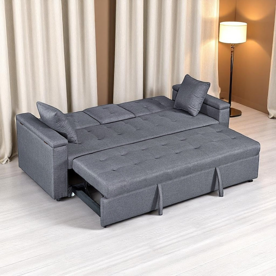 Chic Convertible Sofa Bed in Serene Slate Grey