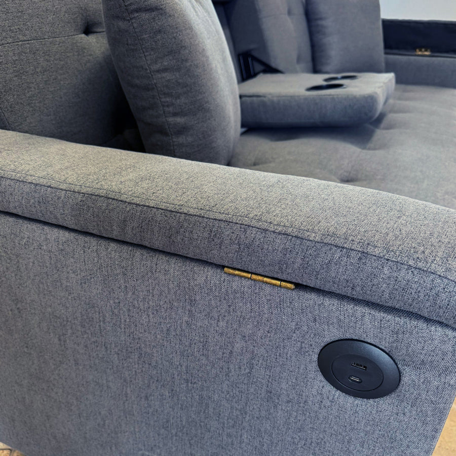 Chic Convertible Sofa Bed in Serene Slate Grey