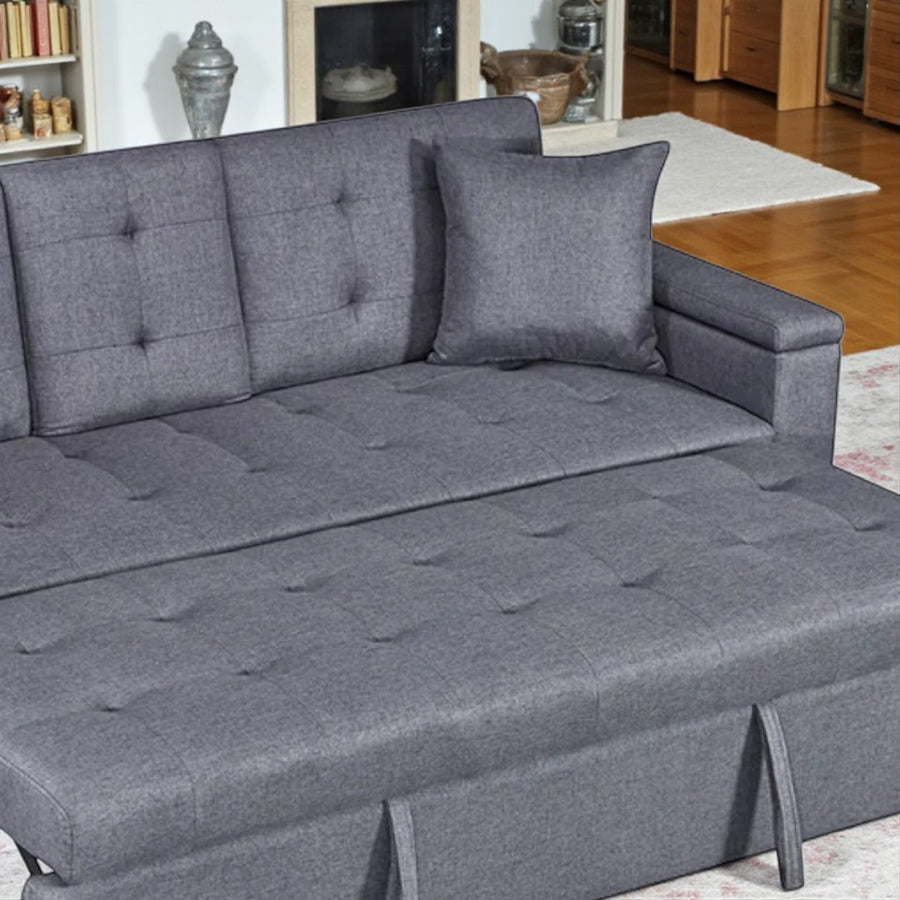 Chic Convertible Sofa Bed in Serene Slate Grey