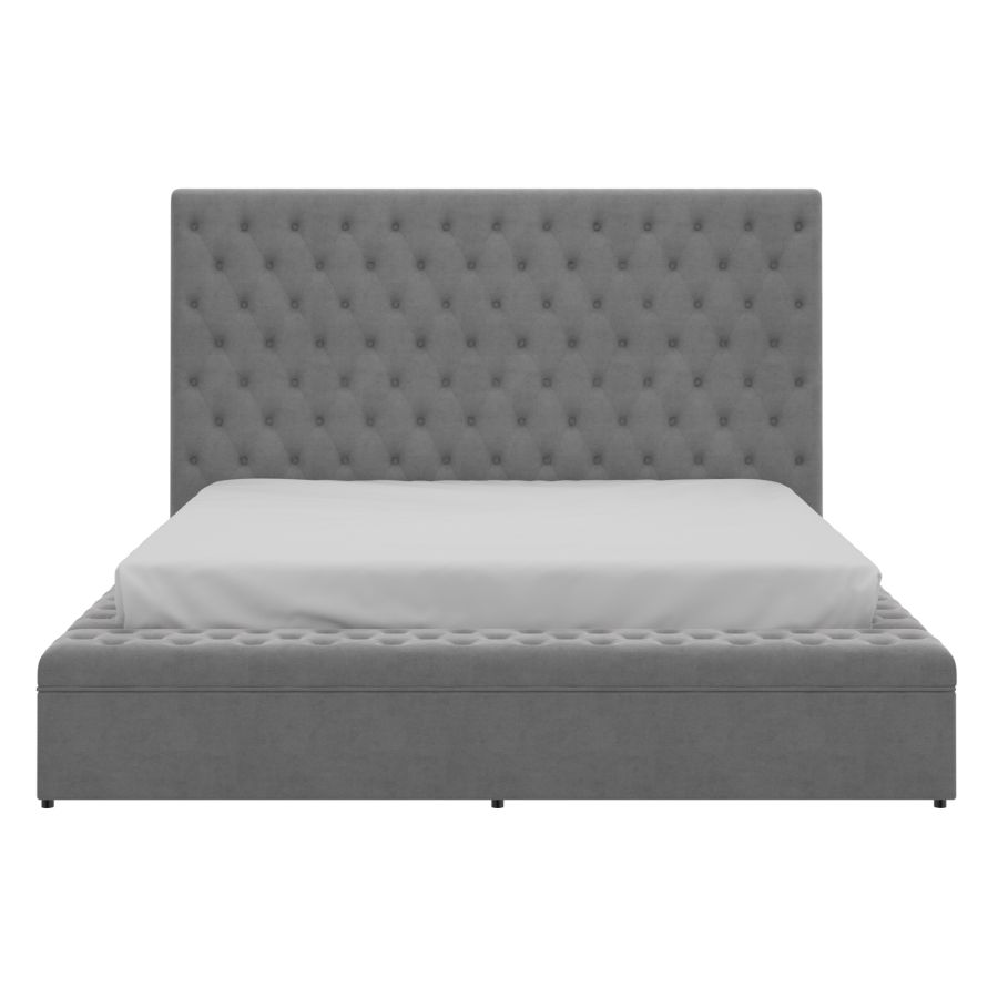 Adonis 60" Queen Platform Bed with Storage in Grey
