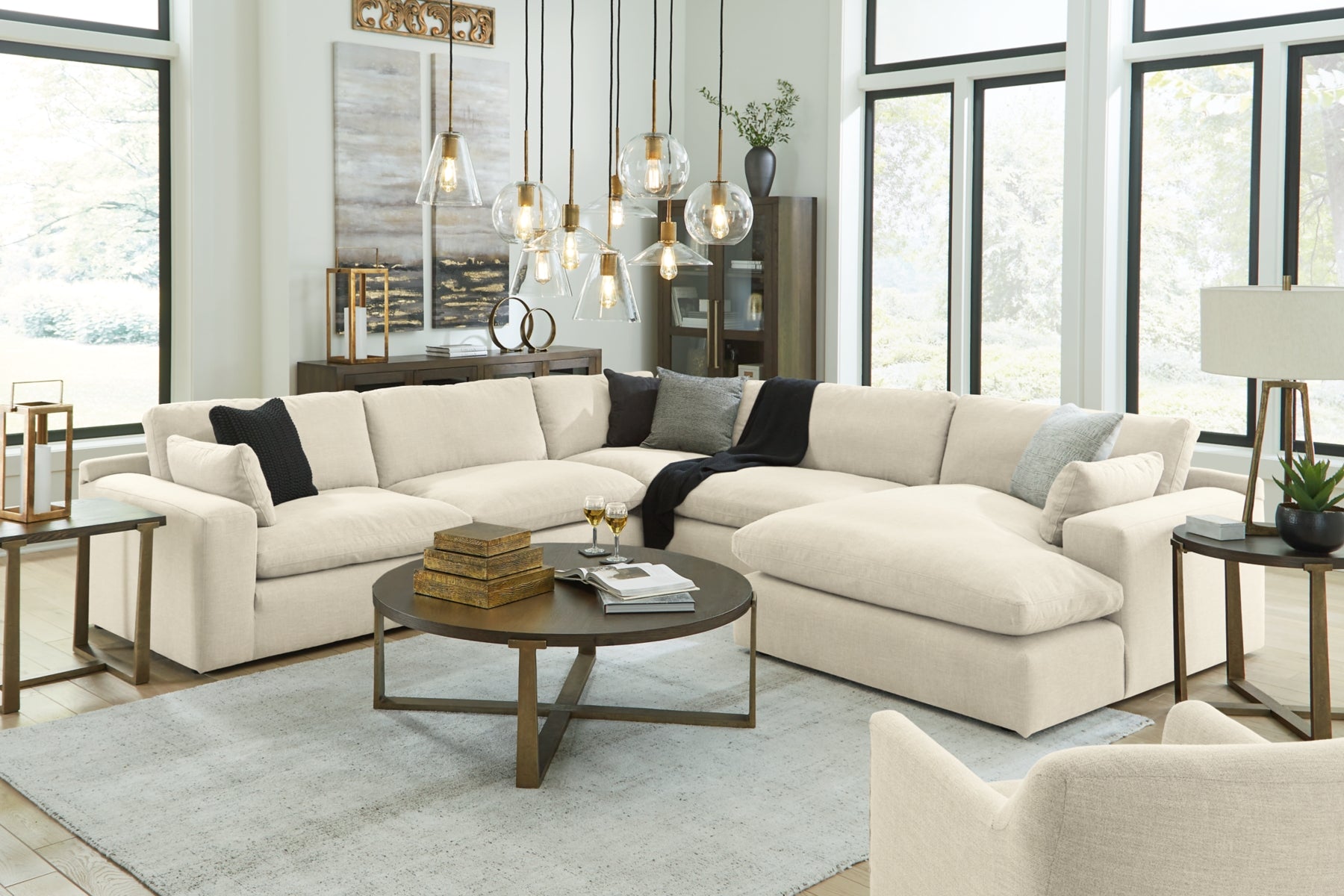 Elyza 5-Piece Sectional with Ottoman