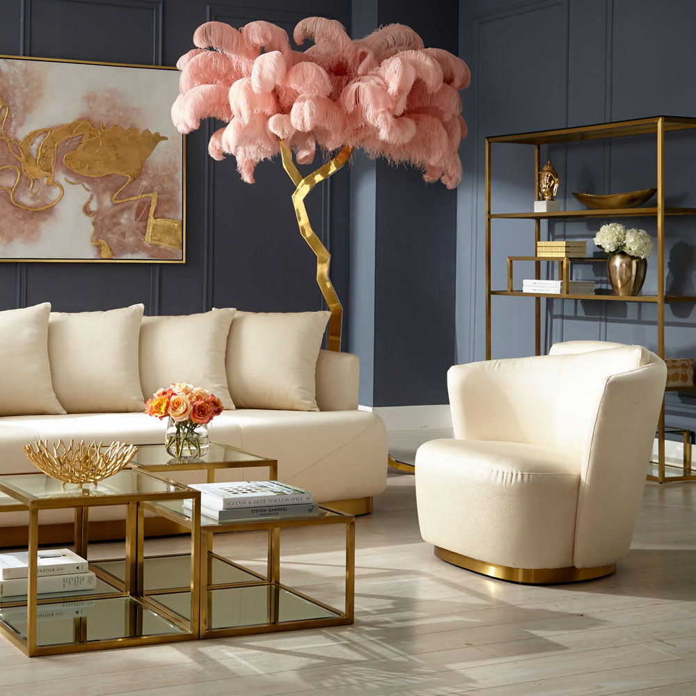 Ostrich Tree 87″ – Pink Gold