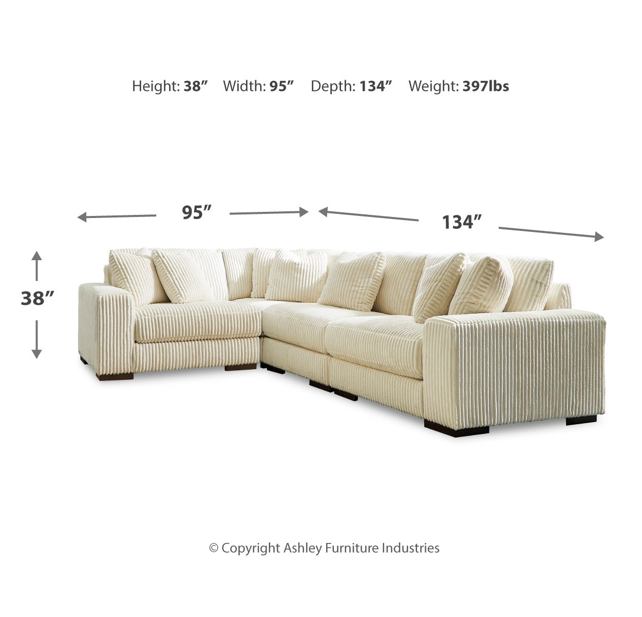 Lindyn 4-Piece Sectional with Ottoman