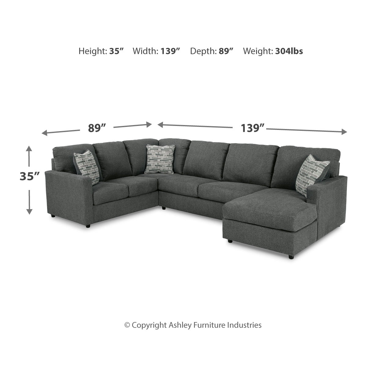 Edenfield 3-Piece Sectional with Ottoman