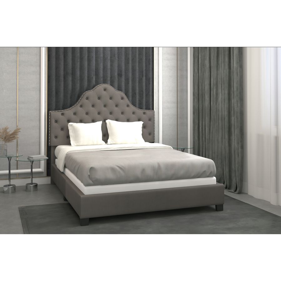 Greta 60" Queen Bed in Grey