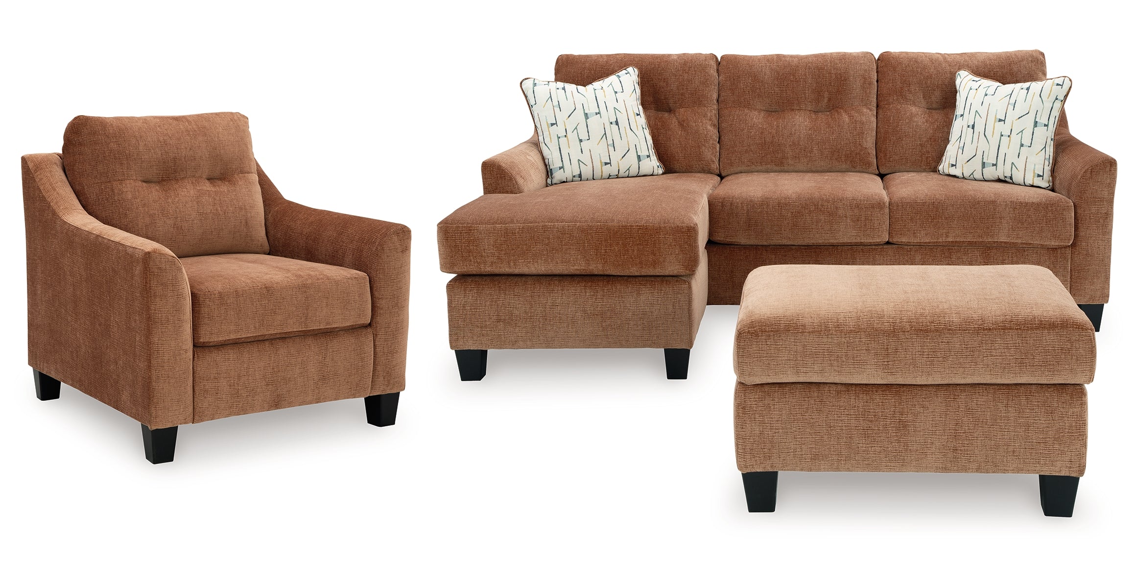 Amity Bay Sofa Chaise, Chair, and Ottoman
