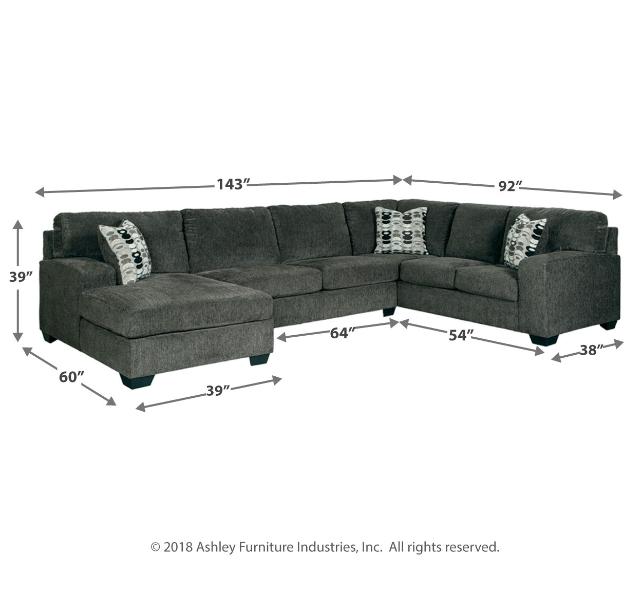 Ballinasloe 3-Piece Sectional with Ottoman