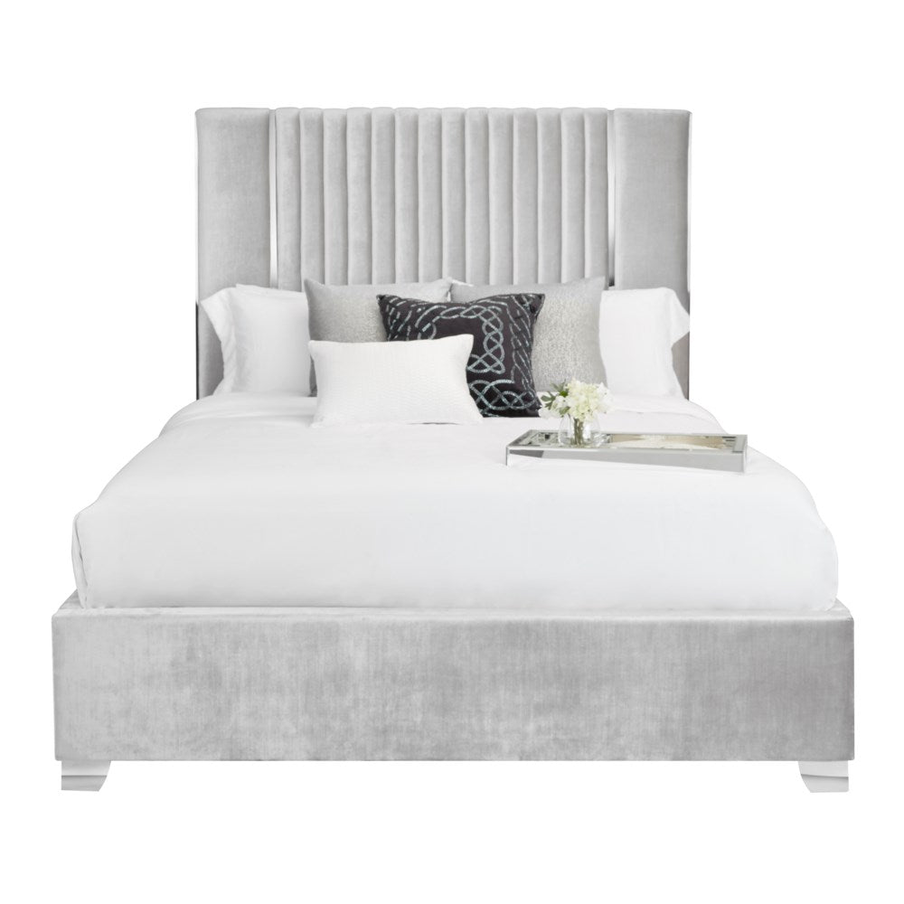 Hamilton Premium Grey Velvet Bed