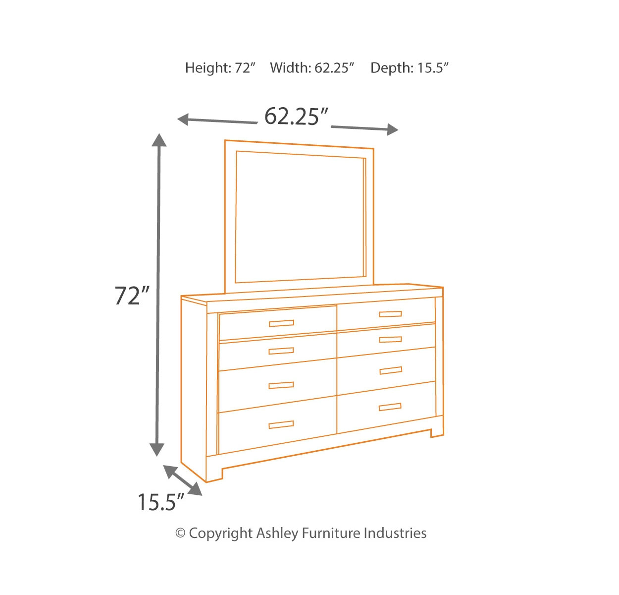 Culverbach Full Panel Bed with Mirrored Dresser and Chest