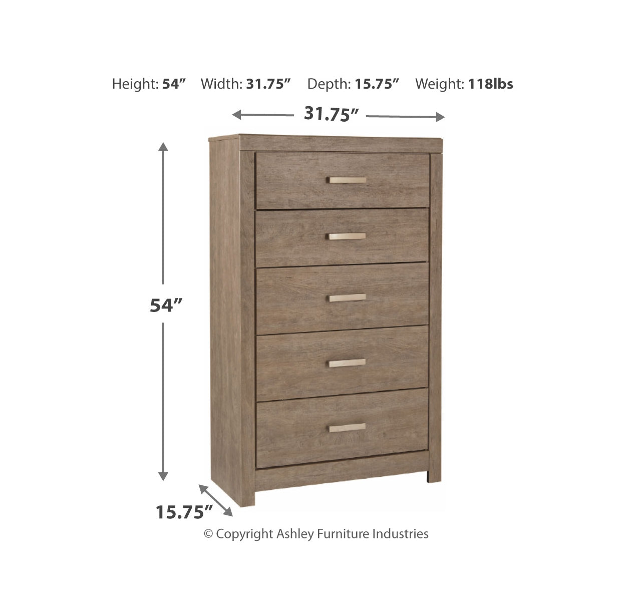 Culverbach Full Panel Bed with Mirrored Dresser and Chest
