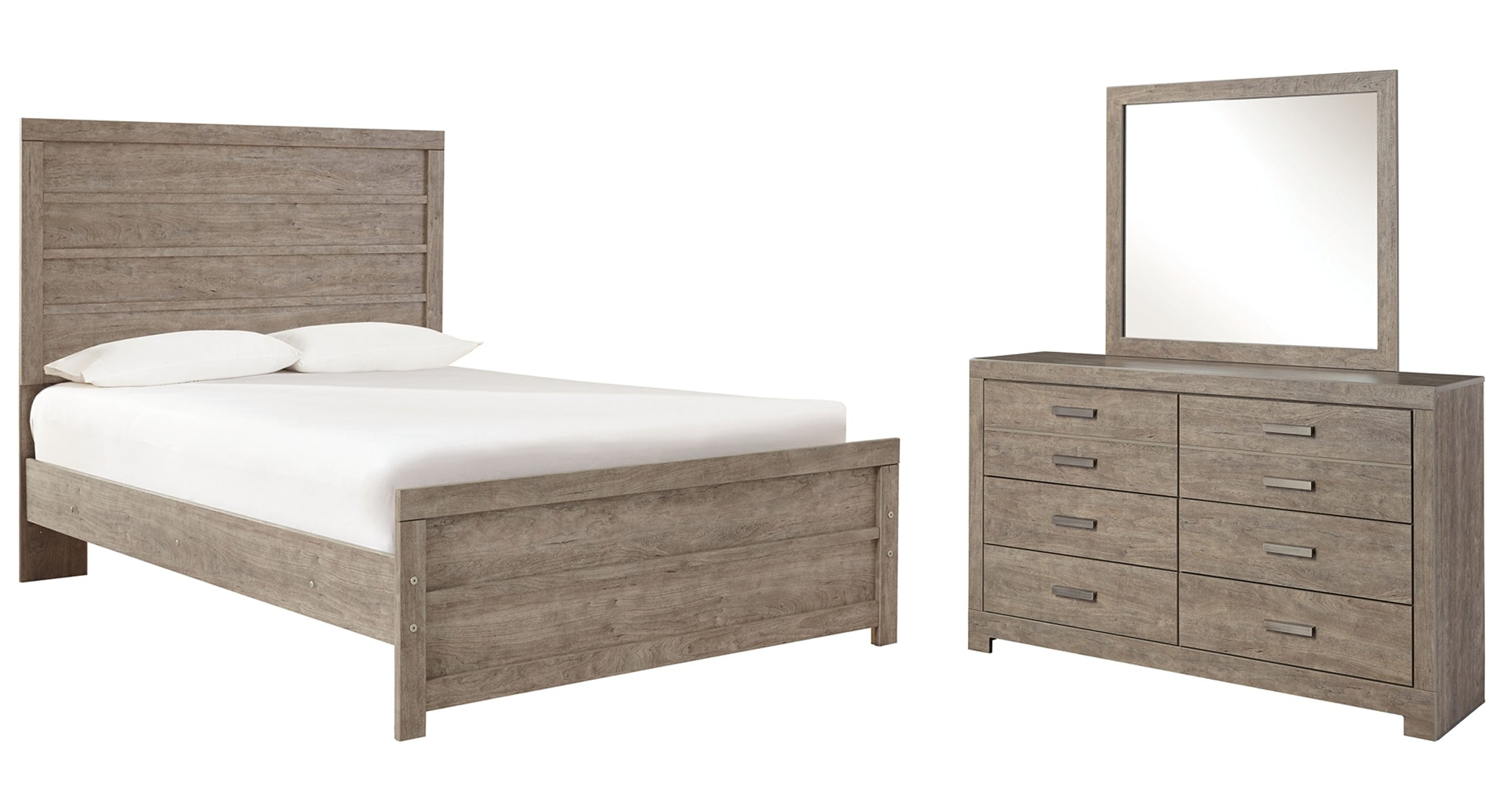 Culverbach Full Panel Bed with Mirrored Dresser