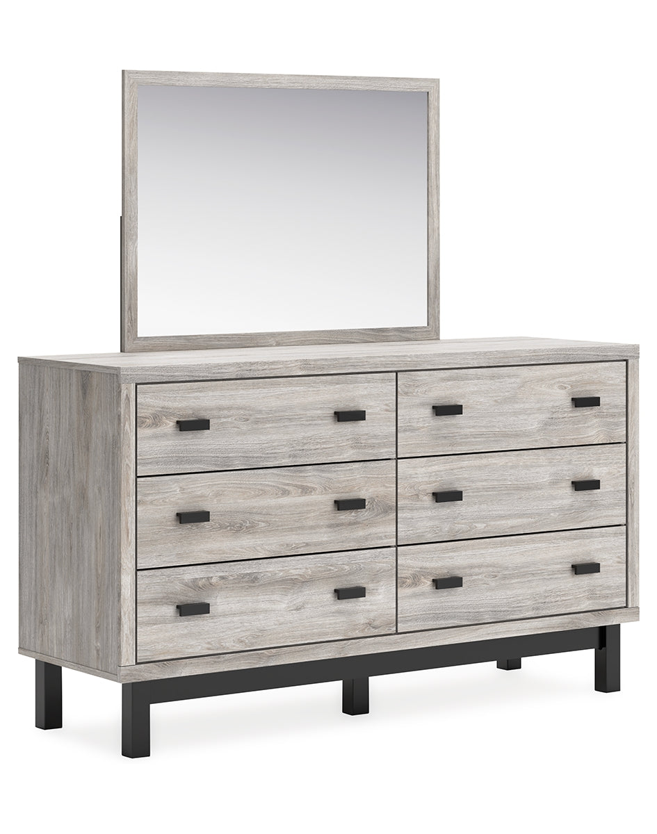 Vessalli Queen Panel Bed with Mirrored Dresser and Chest