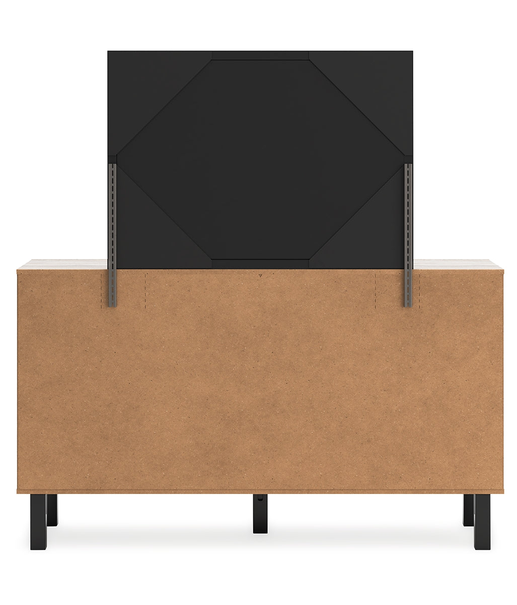 Vessalli Queen Panel Bed with Mirrored Dresser and Chest