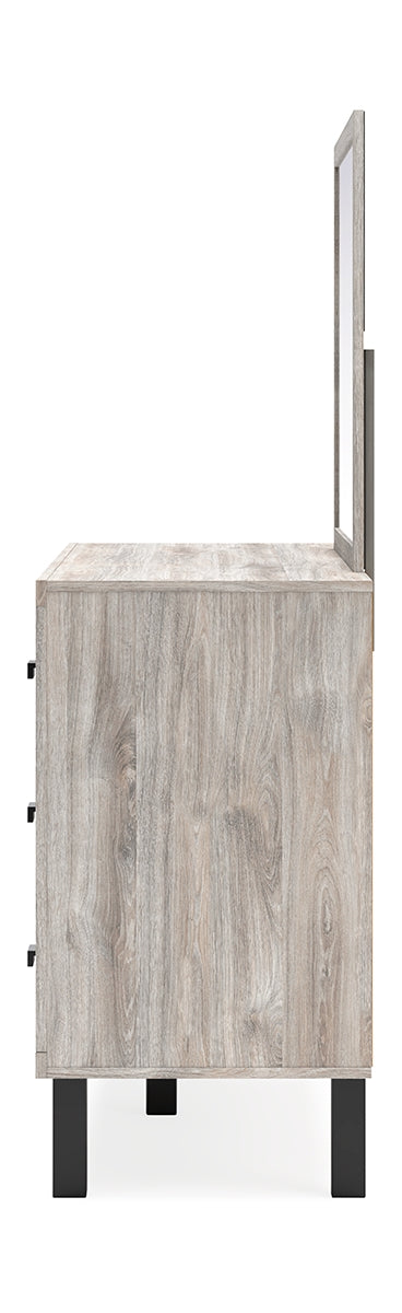 Vessalli Queen Panel Bed with Mirrored Dresser and Chest