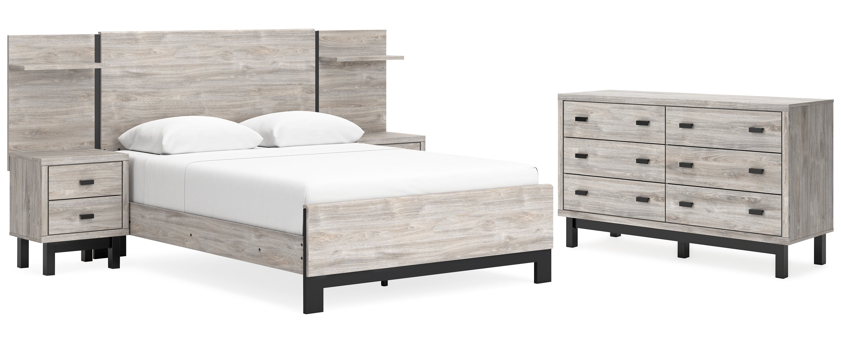Vessalli Queen Platform Bed with Dresser