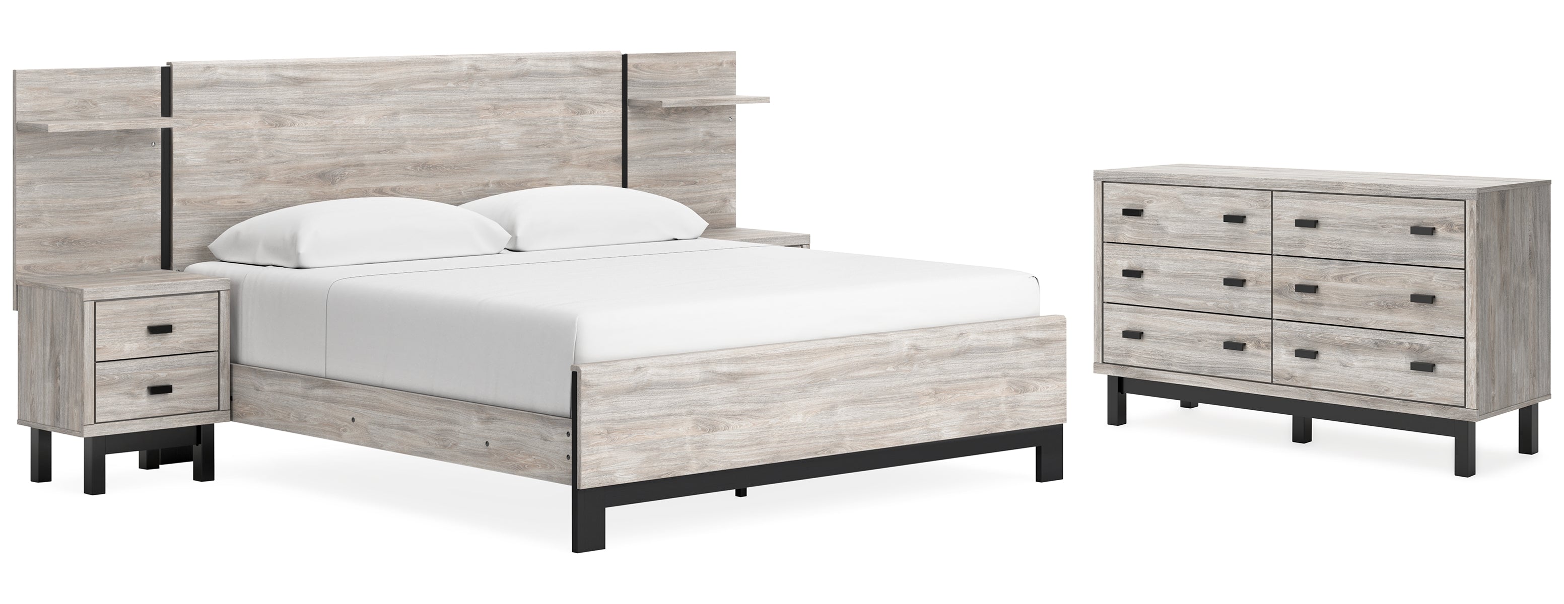 Vessalli King Panel Bed with Dresser