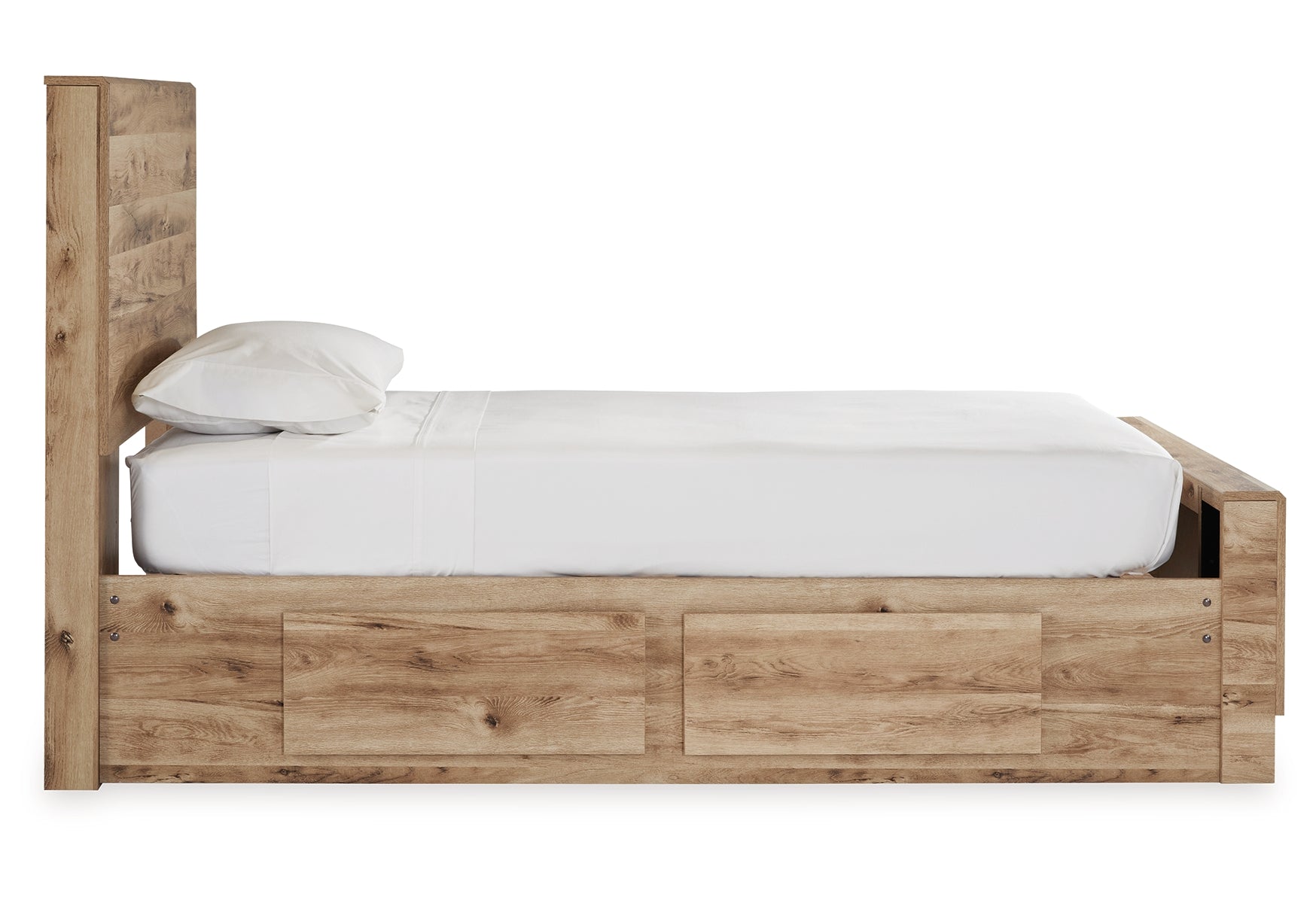 Hyanna Twin Panel Bed with Storage with Mirrored Dresser