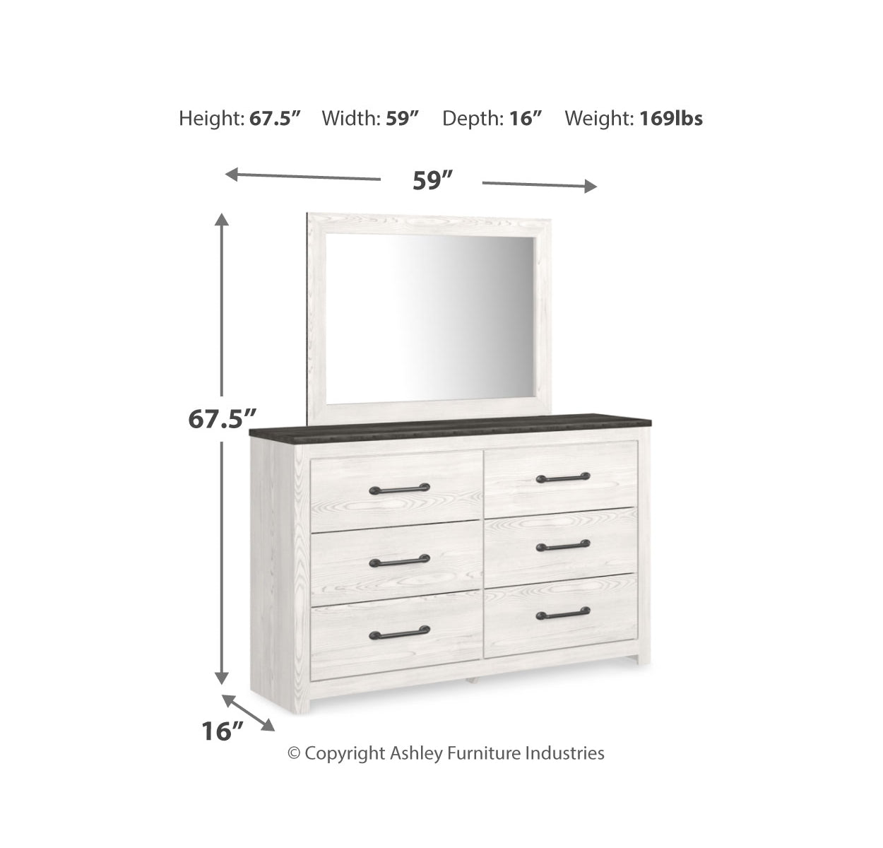 Gerridan Queen Panel Bed with Mirrored Dresser