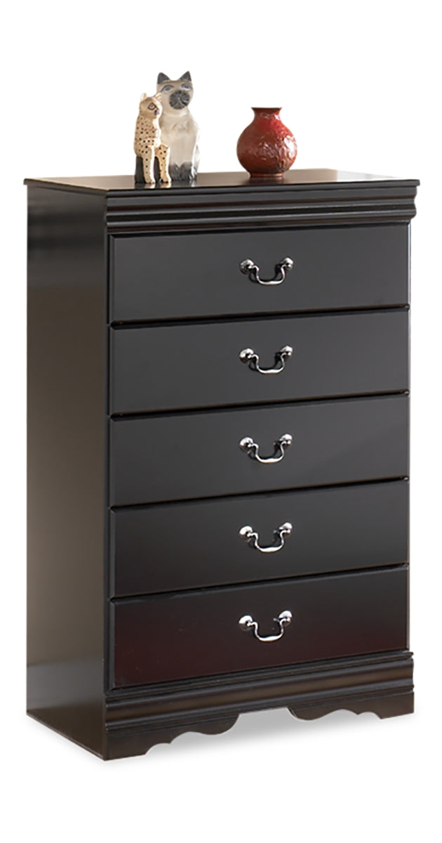 Huey Vineyard Twin Sleigh Bed with Mirrored Dresser and Chest