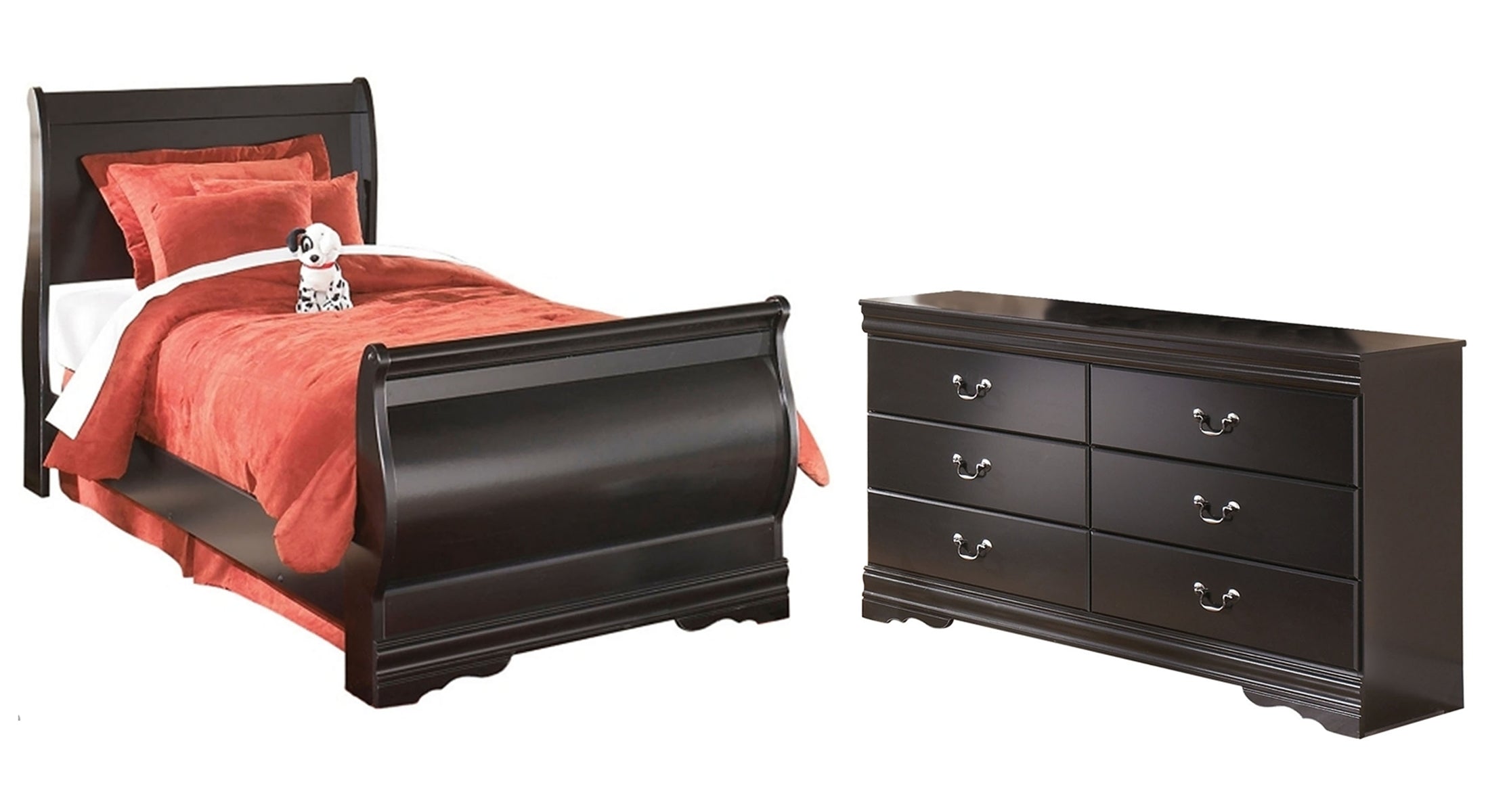 Huey Vineyard Twin Sleigh Bed with Dresser