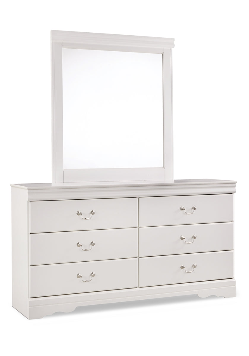 Anarasia Full Sleigh Bed with Mirrored Dresser