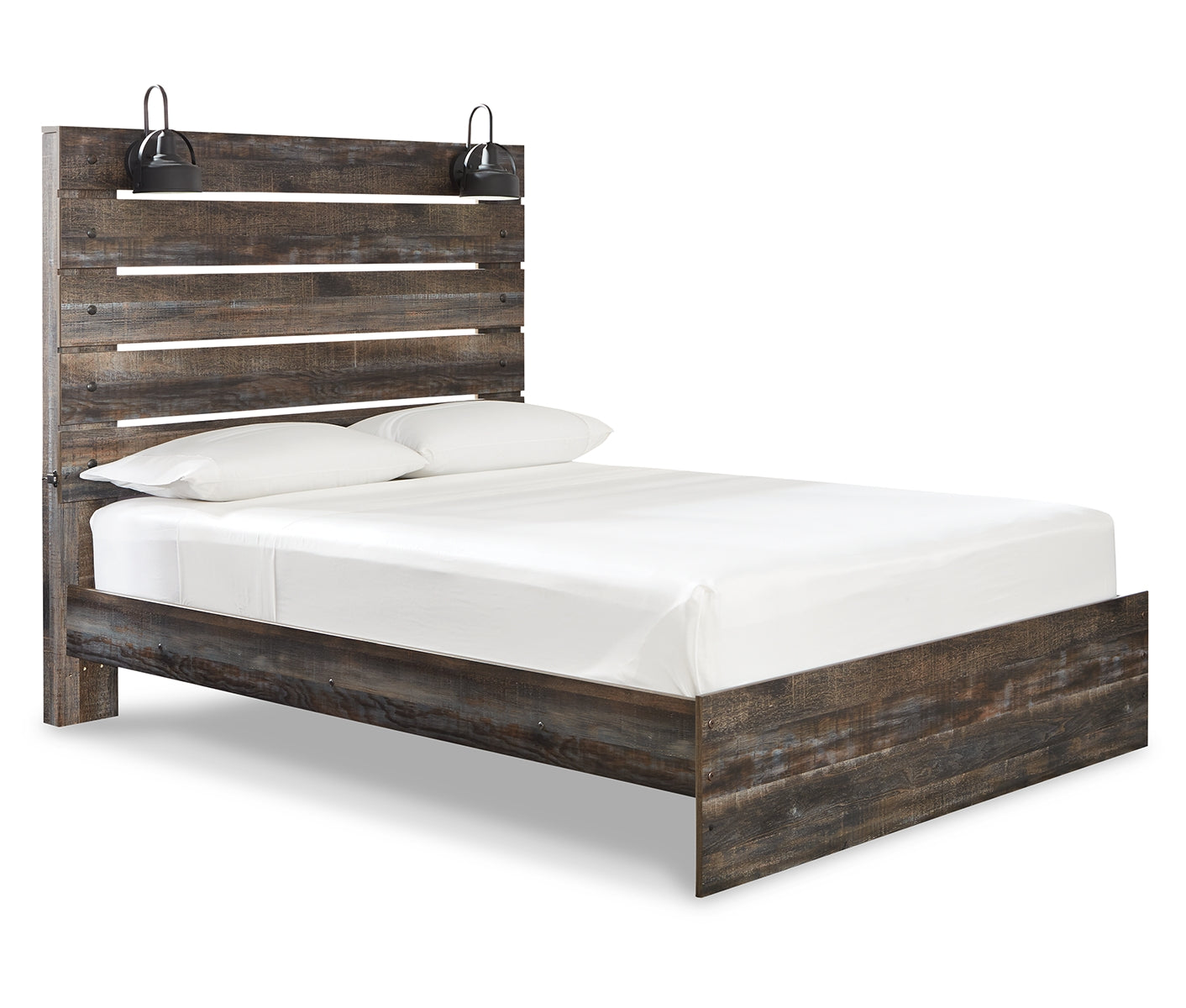 Drystan Queen Panel Bed with Mirrored Dresser and Chest