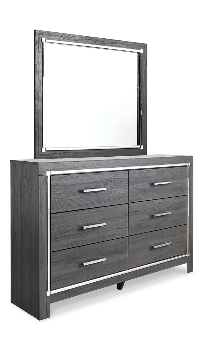 Lodanna Full Panel Bed with Mirrored Dresser