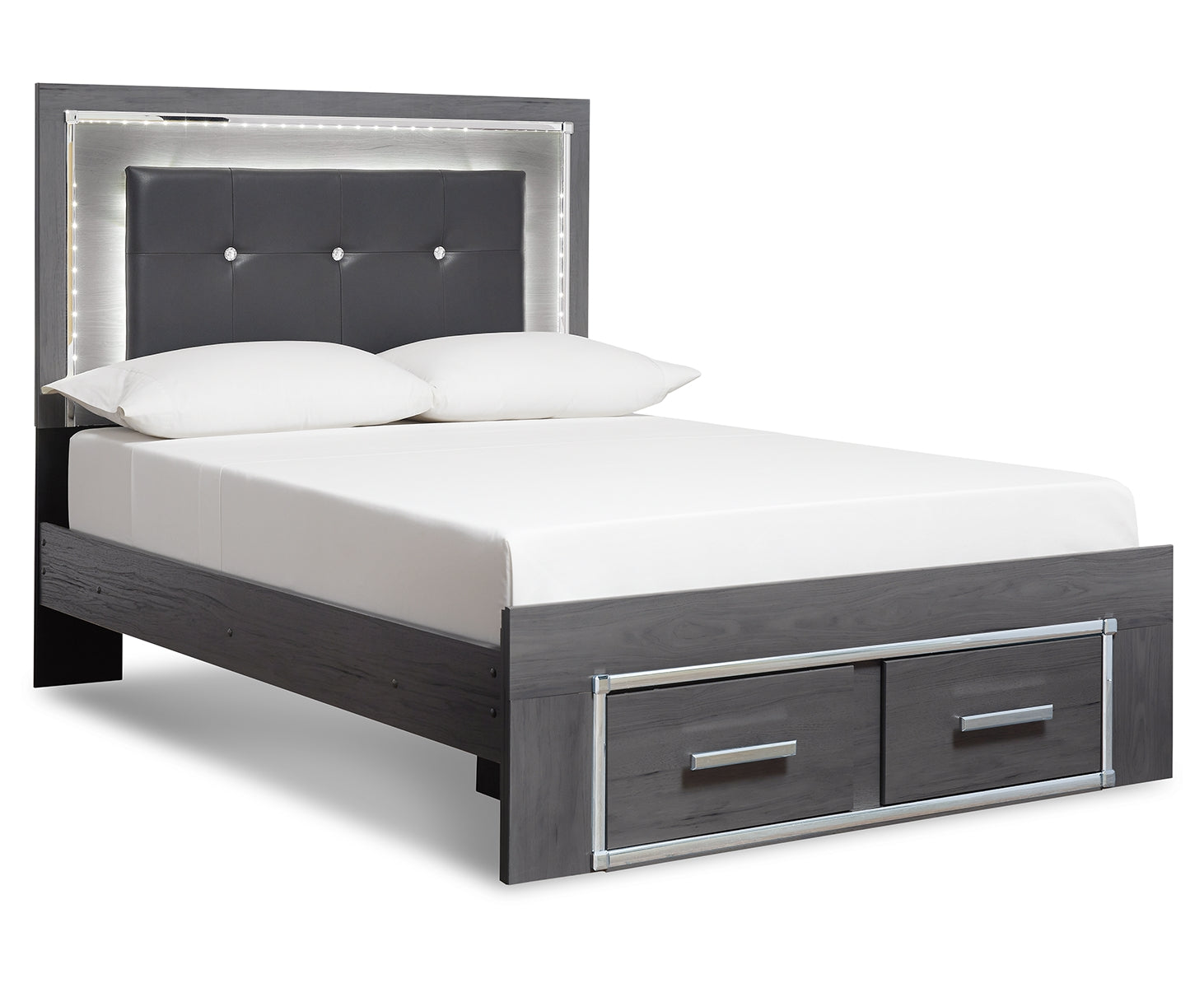 Lodanna Full Panel Bed with 2 Storage Drawers with Dresser