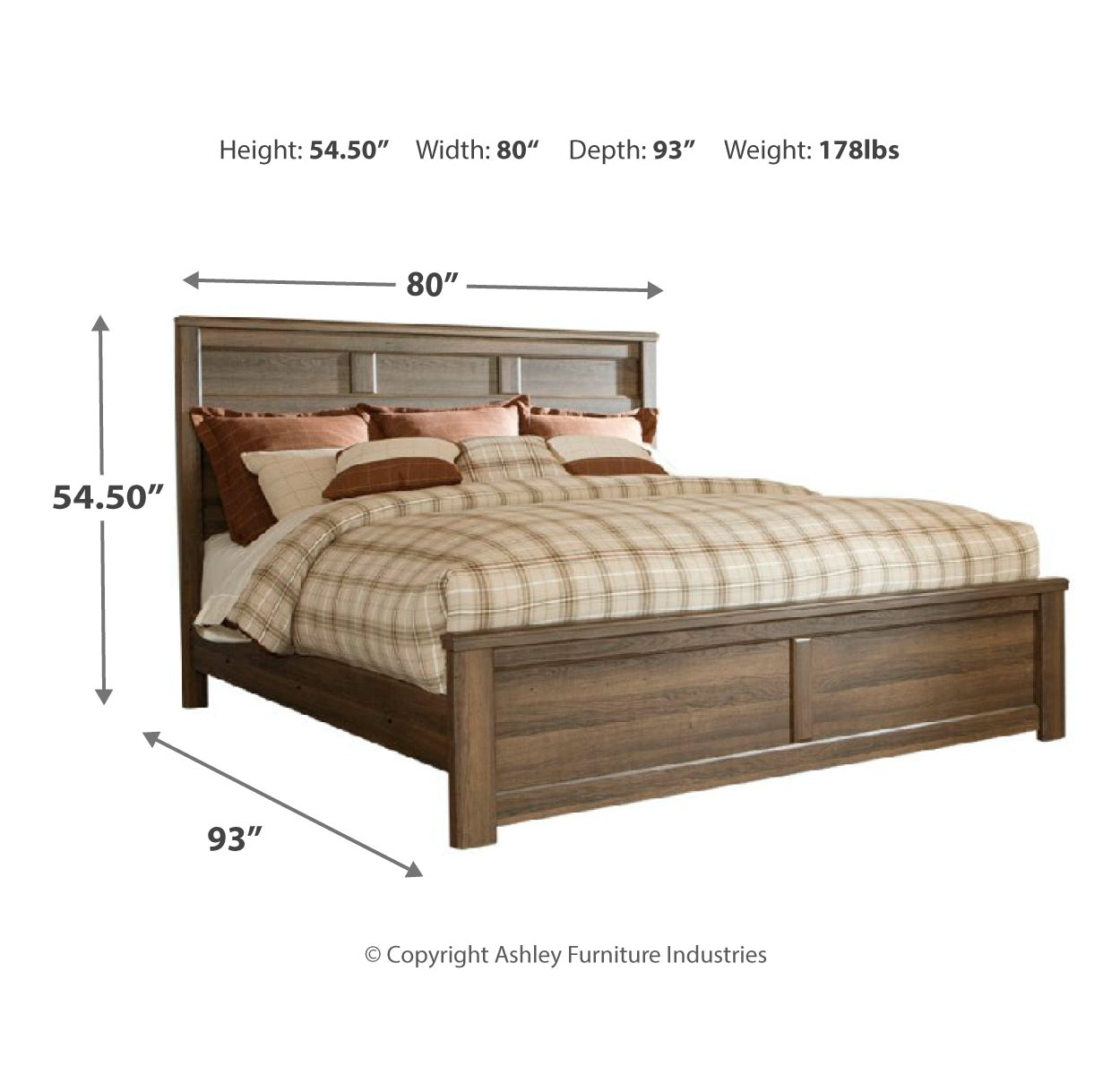 Juararo California King Poster Bed with Mirrored Dresser