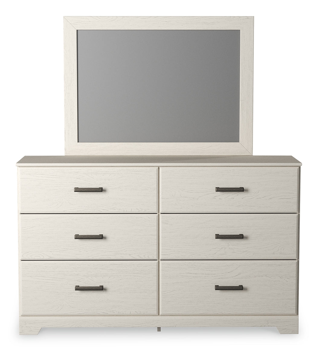 Stelsie Twin Panel Bed with Mirrored Dresser, Chest and 2 Nightstands