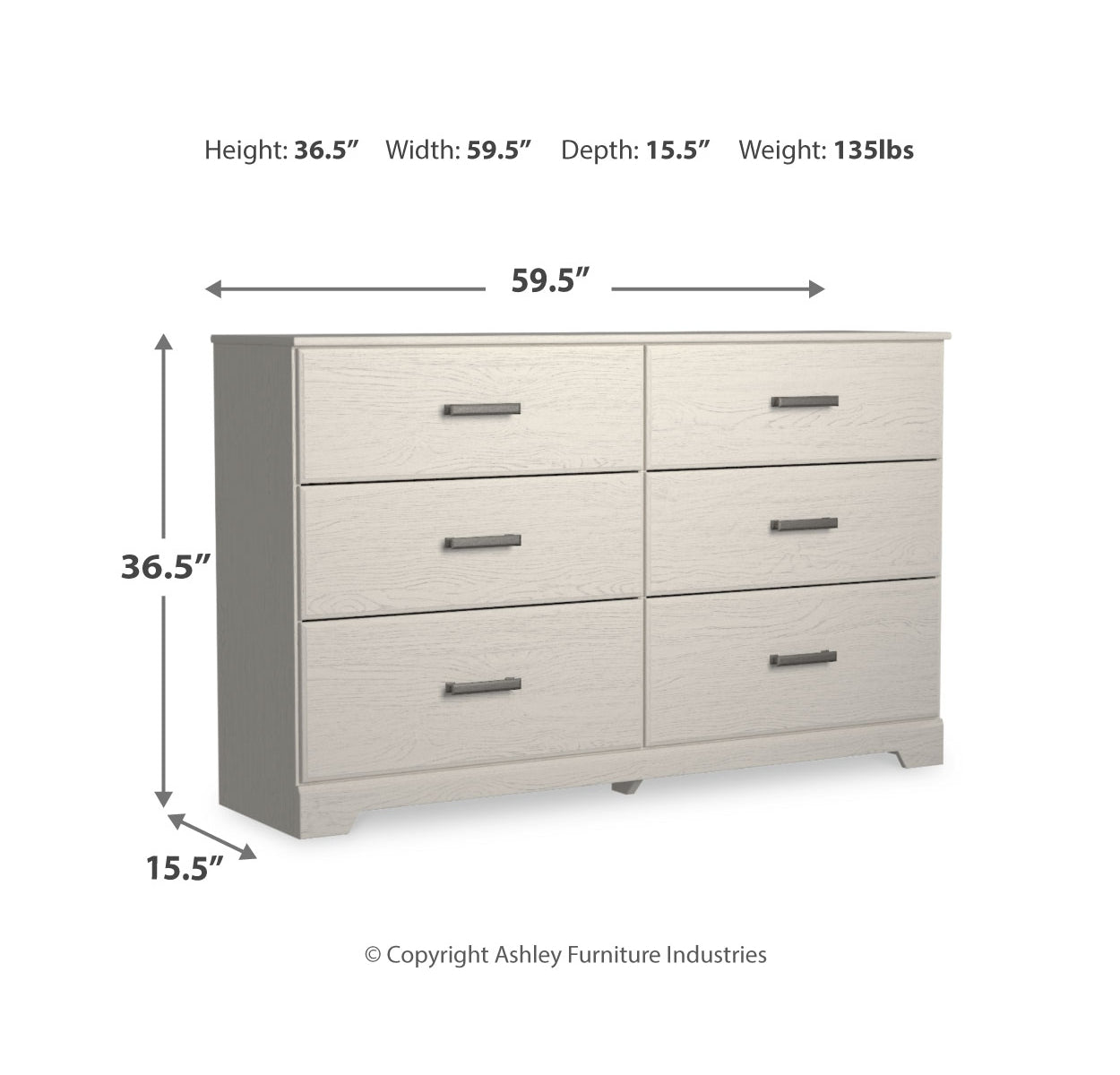 Stelsie Twin Panel Bed with Dresser