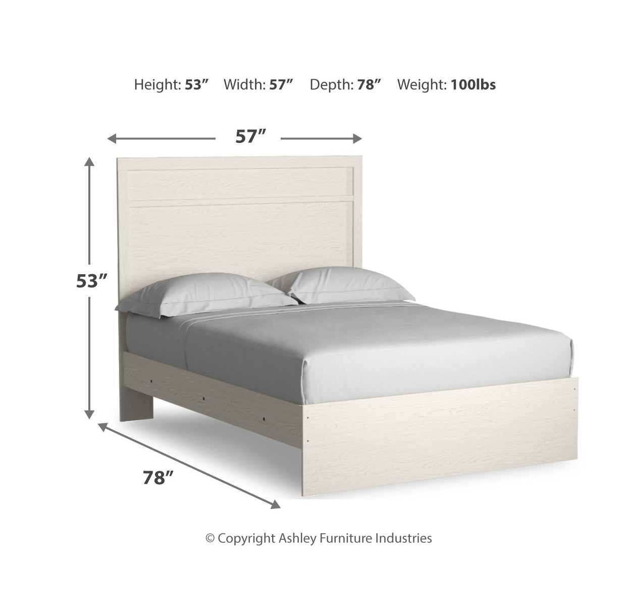 Stelsie Full Panel Bed with Mirrored Dresser and Nightstand