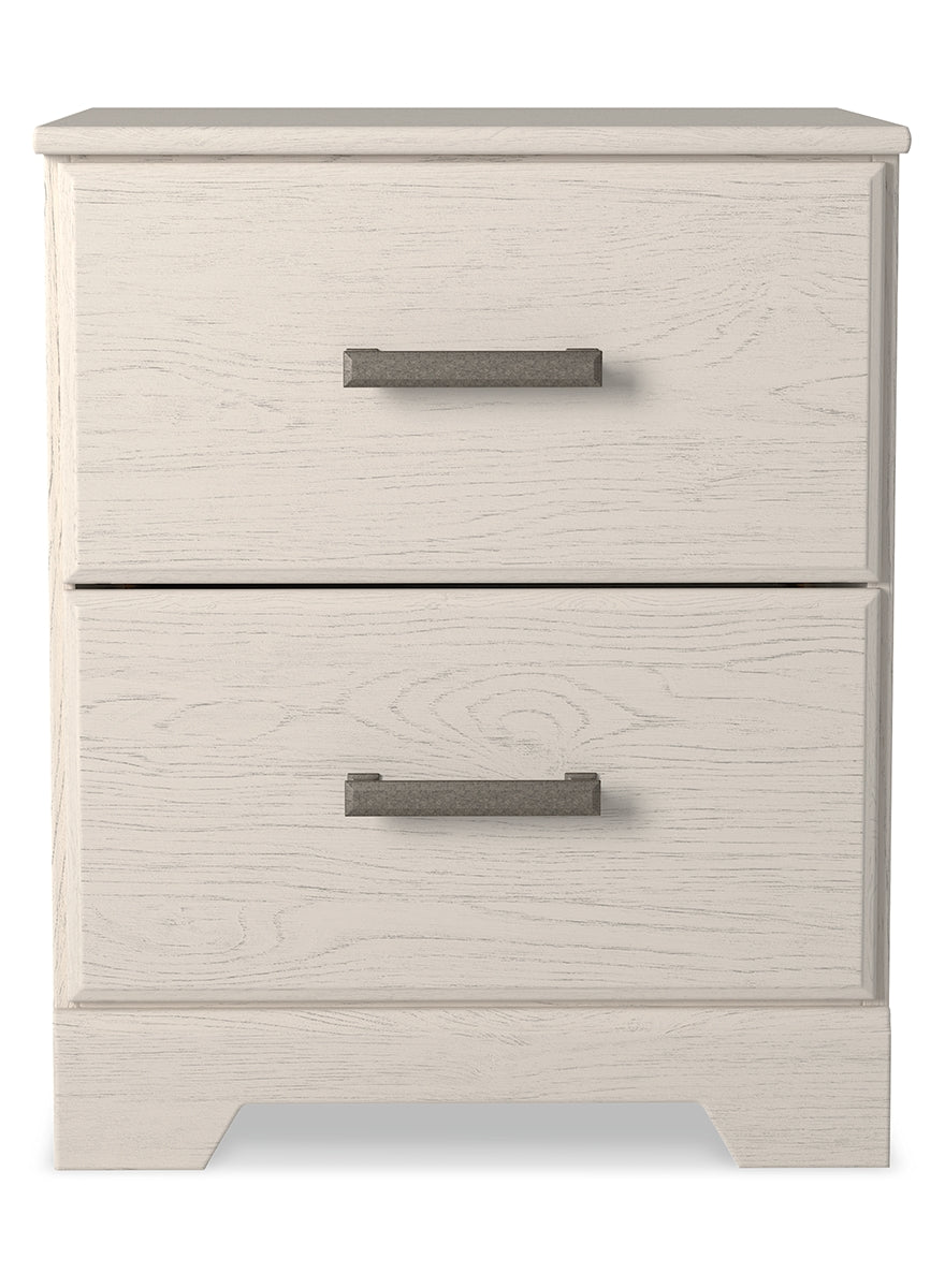 Stelsie Twin Panel Bed with Mirrored Dresser and Nightstand