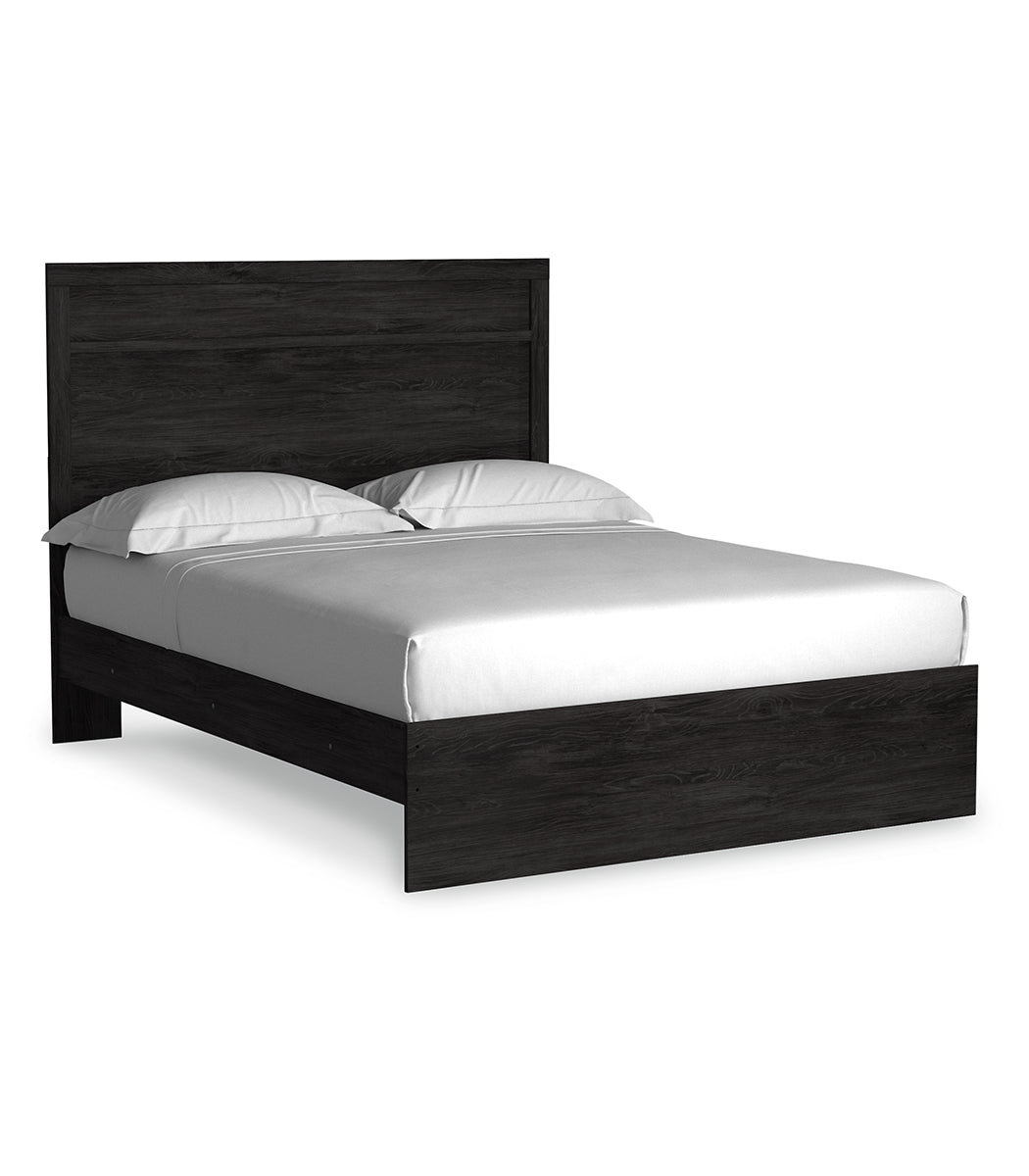 Belachime Queen Panel Bed with Mirrored Dresser and Nightstand