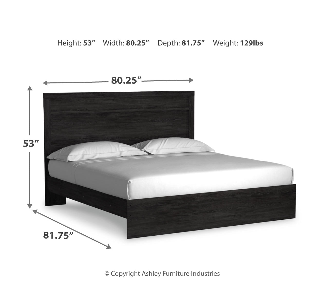 Belachime King Panel Bed with Mirrored Dresser and Nightstand