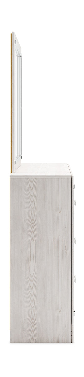 Altyra Twin Panel Bed with Mirrored Dresser and Chest