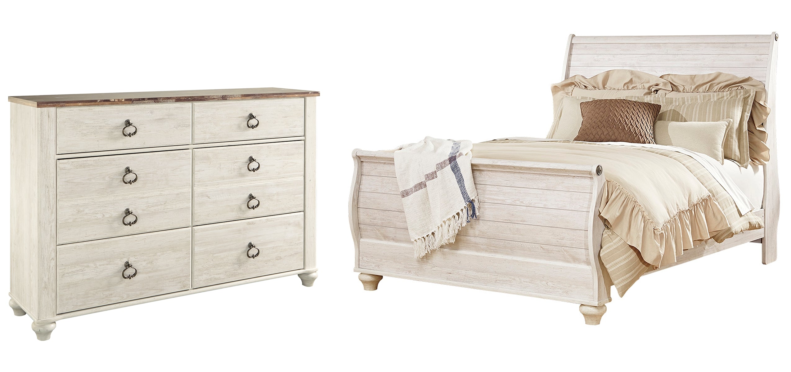 Willowton Queen Sleigh Bed with Dresser